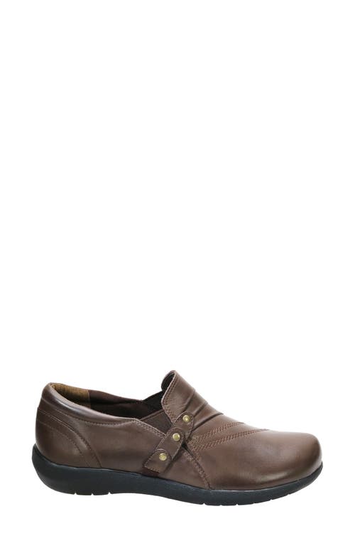 David Tate Serene Womens Cushioned Footbed Leather Flat Shoes In Brown Brushed Calf