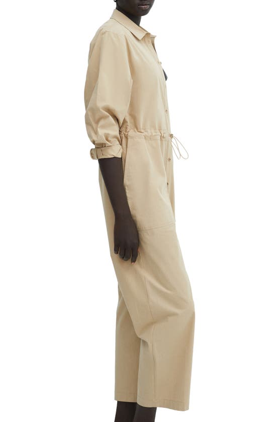 Shop Mango Factory Bracelet Sleeve Jumpsuit In Medium Brown