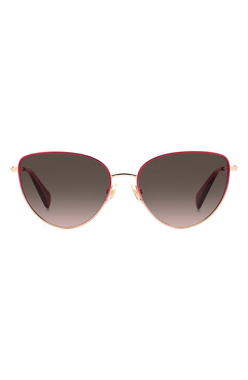 Kate Spade New York 55mm hailey/g/s cat eye sunglasses in Rose Red/Brown Gradient at Nordstrom