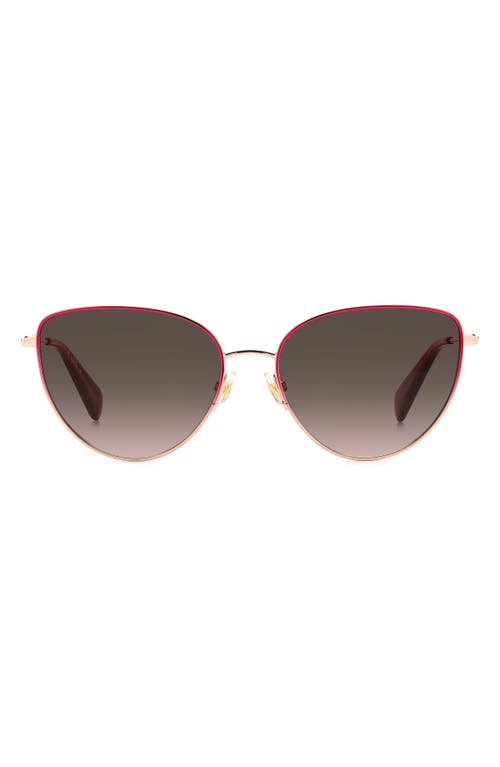Shop Kate Spade New York 55mm Hailey/g/s Cat Eye Sunglasses In Rose Red/brown Gradient