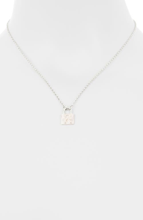 Meshmerise Diamond Padlock Initial Pendant Necklace In White-r