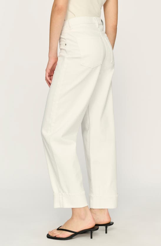 Shop Dl1961 Thea Relaxed Tapered Boyfriend Ankle Jeans In White Cuffed