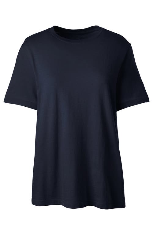 Shop Lands' End School Uniform  Tall Short Sleeve Feminine Fit Essential T-shirt In Classic Navy