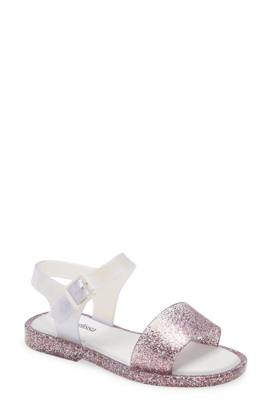 Mini Melissa Mini Mar Sandal In Pink Glitter/ Pearldnu