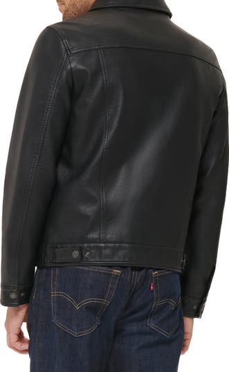 Faux Leather Trucker Jacket