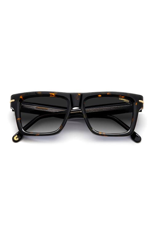 Carrera Eyewear 54mm Rectangular Sunglasses In Havana/grey Shaded