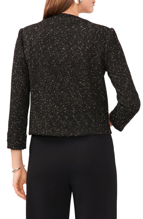 Shop Vince Camuto Tweed Knit Crop Jacket In Rich Black