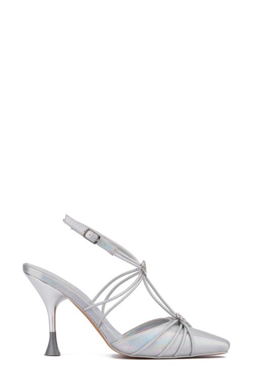 Olivia Miller Celestial Pointed Toe Pump In Silver