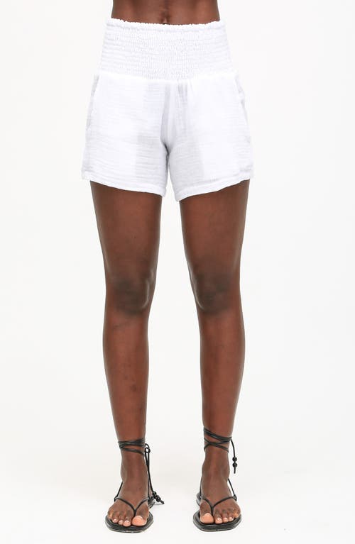Cotton Gauze Cover-Up Shorts in Cloud