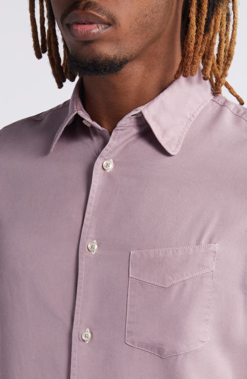 Shop Officine Generale Officine Générale Benoit Garment Dyed Button-up Shirt In Sunset Berry