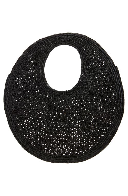 Jacquemus Le Rond Spiaggia Shoulder Bag In Raffia In Black