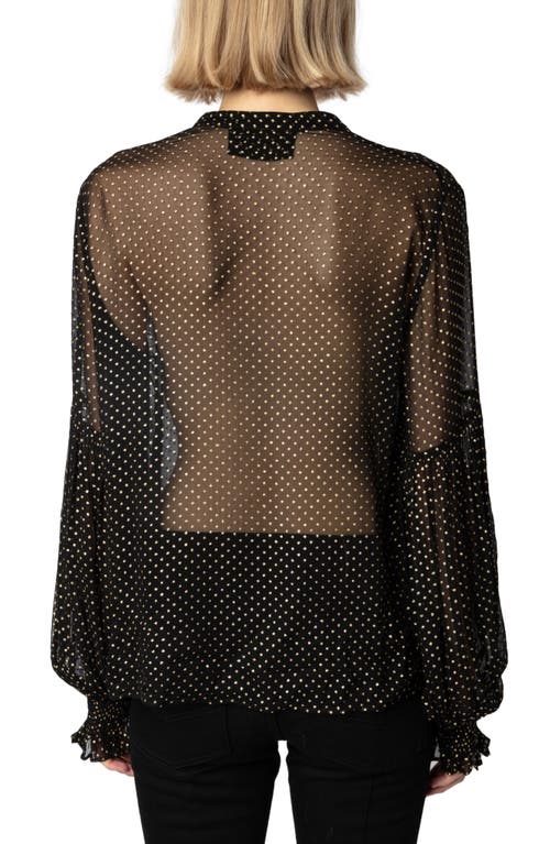 Zadig & Voltaire Tandy Mousseline Sparkle Top In Noir