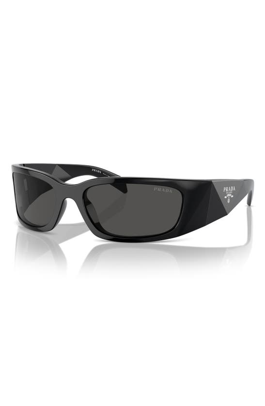 Shop Prada 60mm Butterfly Polarized Sunglasses In Black