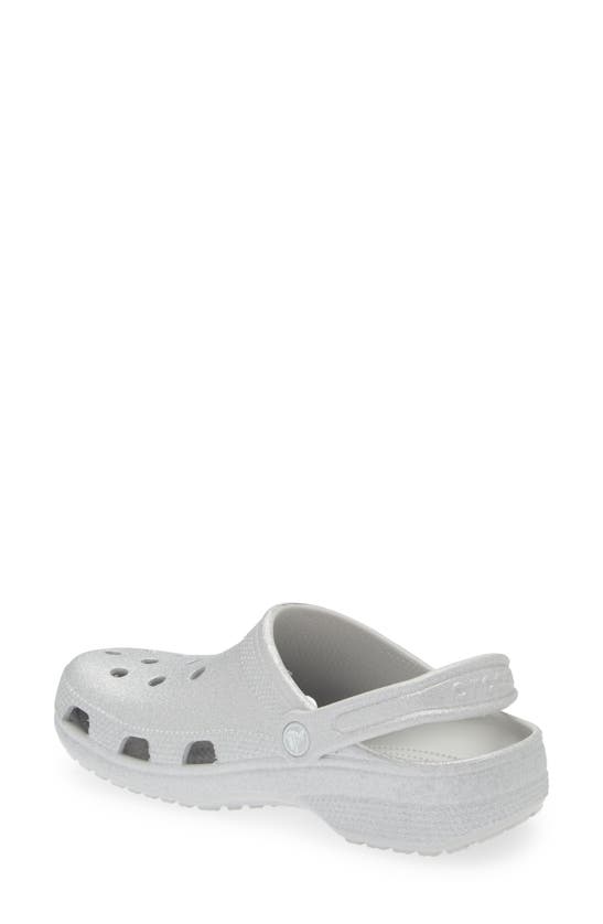 Shop Crocs Gender Inclusive Classic Glitter Clog In Silver Glitter