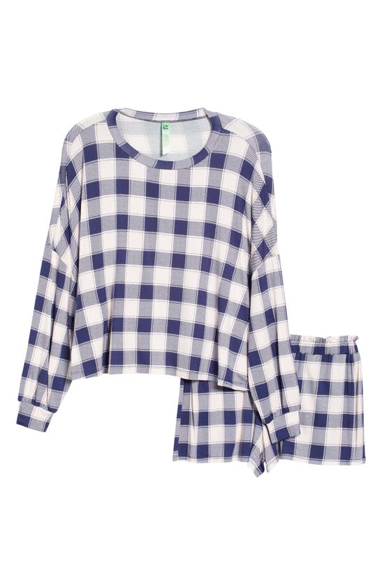 Honeydew Intimates All American Long Sleeve Shortie Pajamas In Twilight Check