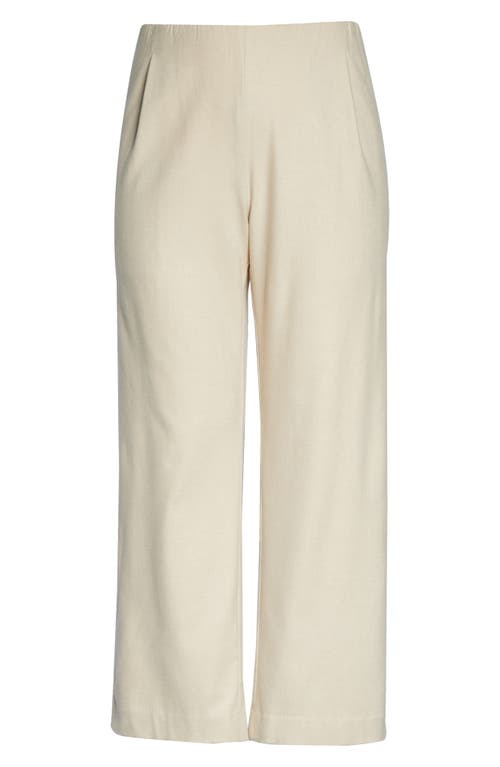 Vince Flannel Pull-on Wide Leg Pants In Light Oat