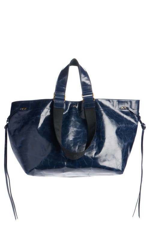 Shop Isabel Marant Wardy Leather Shopper Tote In Faded Night 30fn