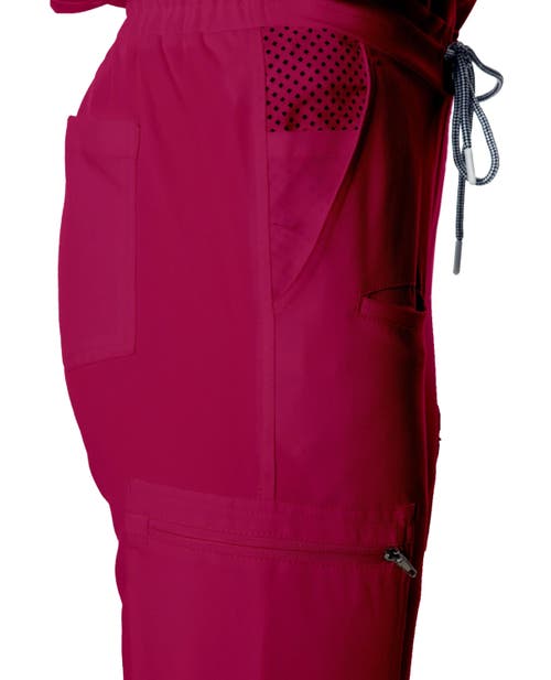 Members Only Reus Open Bottom Scrub Pants In Wine