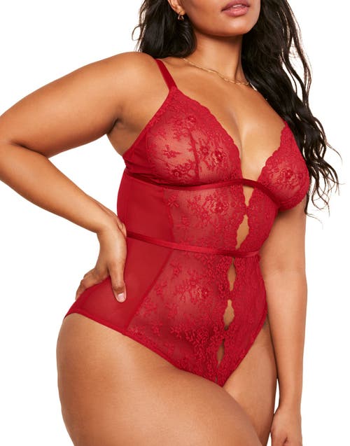 Adore Me Rosie Crotchless Bodysuit Lingerie Dark at Nordstrom