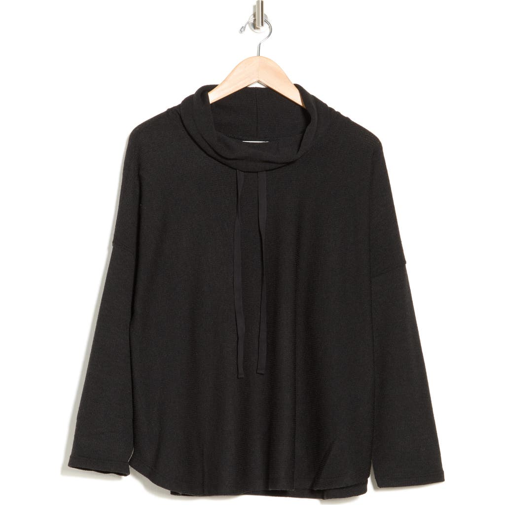 Max Studio Funnel Neck Pullover In Black