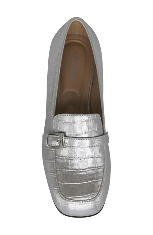 Charles By Charles David Casper Croc Embossed Loafer In Silver Croc