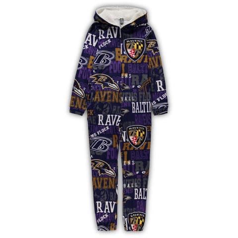 Youth Purple/Heathered Gray Baltimore Ravens Fan Flare Pullover