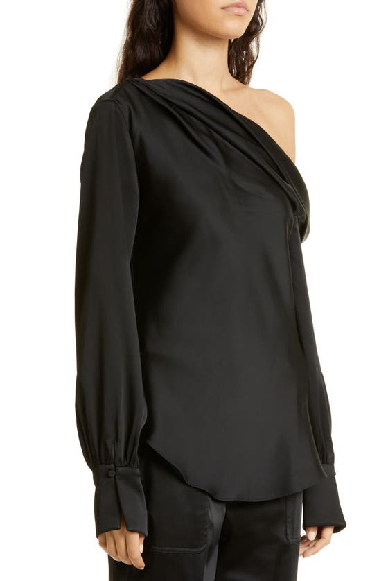 Jonathan Simkhai Alice Satin Off-the-shoulder Top In Black | ModeSens