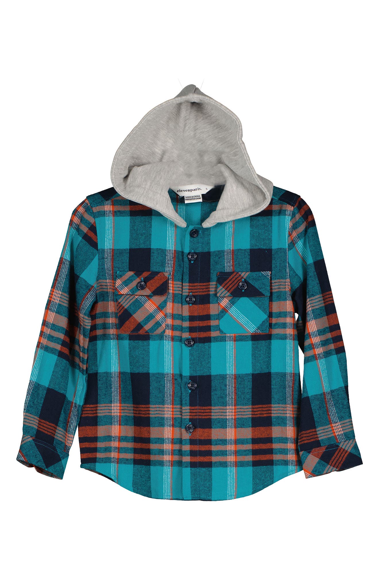 Toddler Baby Boy Hoodies Long Sleeve Button Down Plaid Hooded Shirt Coat Jacket With Pocket Outwear 