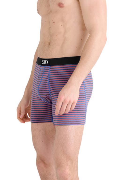SAXX Ultra Super Soft Relaxed Fit Boxer Briefs in Micro Stripe- Coral Pop at Nordstrom, Size Small