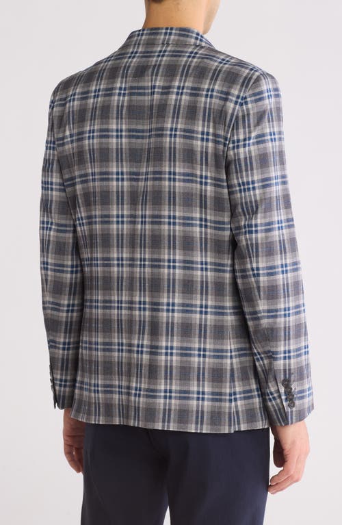 Savile Row Co Plaid Sport Coat In Grey