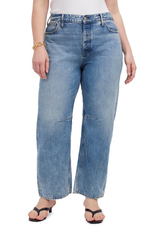 Shop Madewell The Darted Barrel Leg Jeans In Dobbins Wash