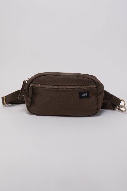 Terra Thread Organic Cotton Sling Belt Bag In Chestnut Brown