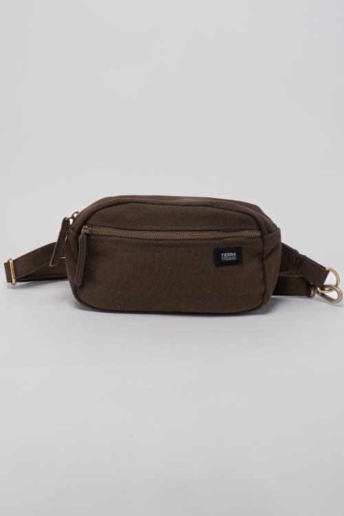 Shop Terra Thread Organic Cotton Sling Belt Bag In Chestnut Brown