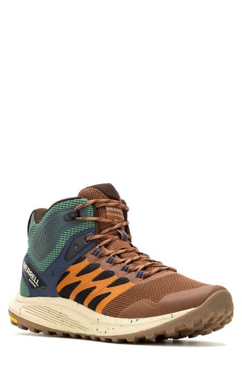 Merrell Nova 3 Waterproof Mid Top Hiking Boot In Nutshell/papaya