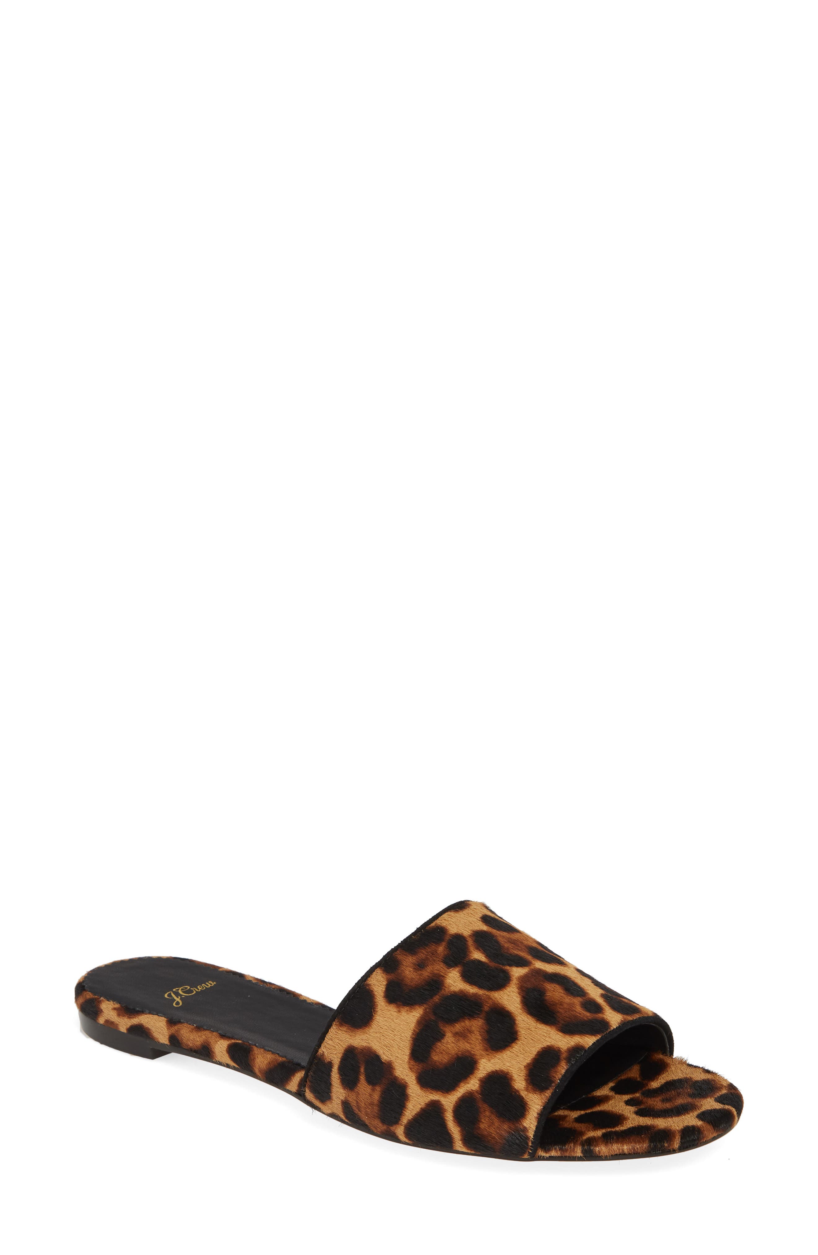 leopard slide sandal