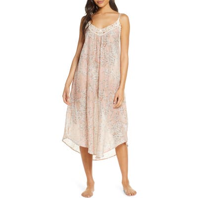 Papinelle Cherry Blossom Blush Cotton & Silk Nightgown, Pink