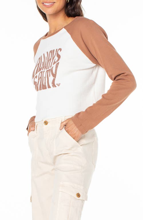 Shop Roxy Always Salty Long Sleeve Graphic T-shirt In Carob Brown