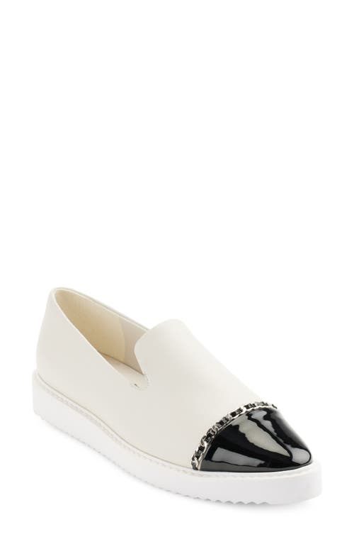 Karl Lagerfeld Paris Caralee Cap Toe Slip-On Sneaker Soft White/Black at Nordstrom,