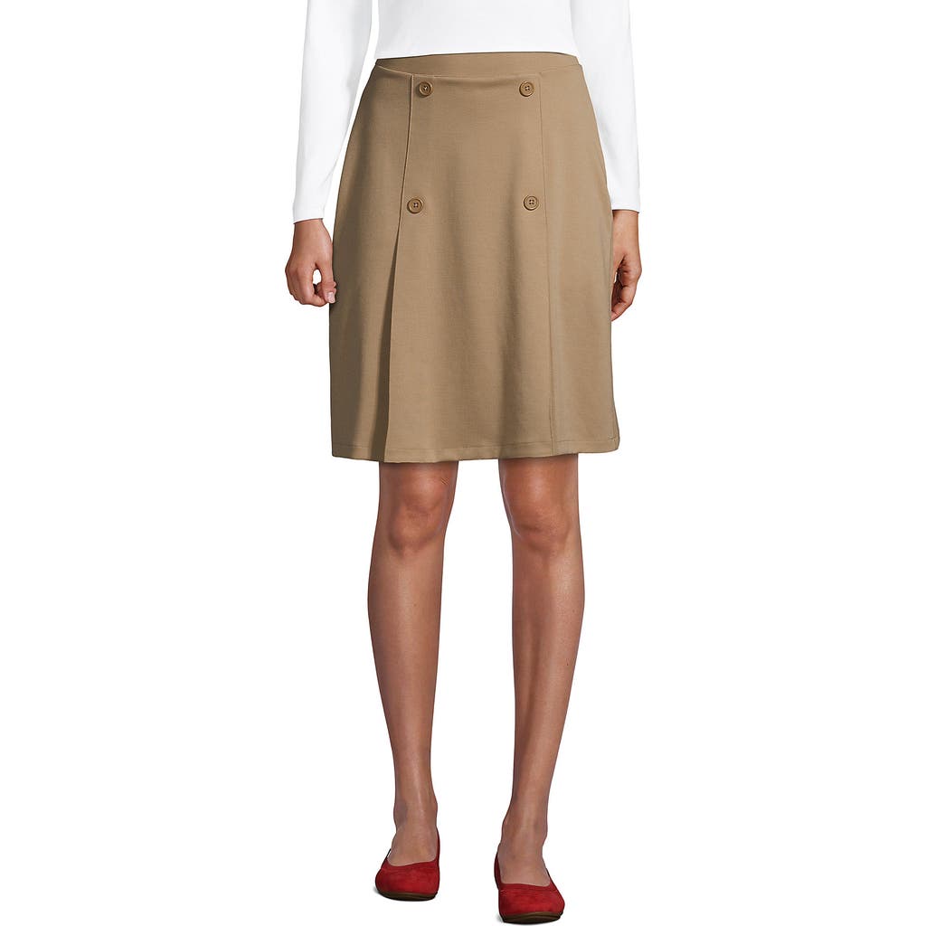 LANDS' END LANDS' END SCHOOL UNIFORM PONTE BUTTON FRONT SKORT