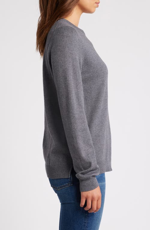 Shop Caslonr Caslon(r) Cotton & Cashmere Crewneck Sweater In Grey Dark Heather