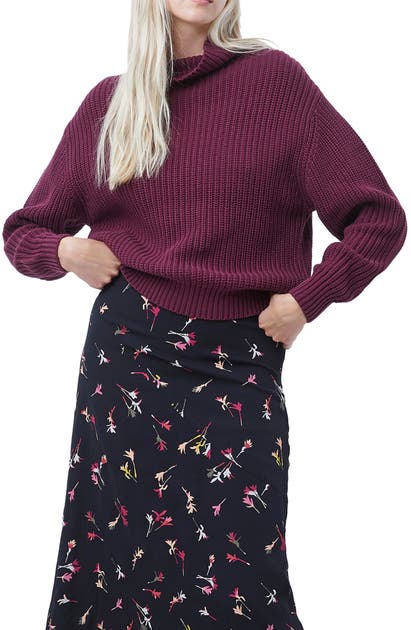 Click to view more detailed imagery on our partner's website French Connection Millie Mock Neck Sweater In Berry Blush