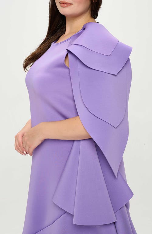 Shop L I V D Kaskade Asymmetric Ruffle Dress In Lavender