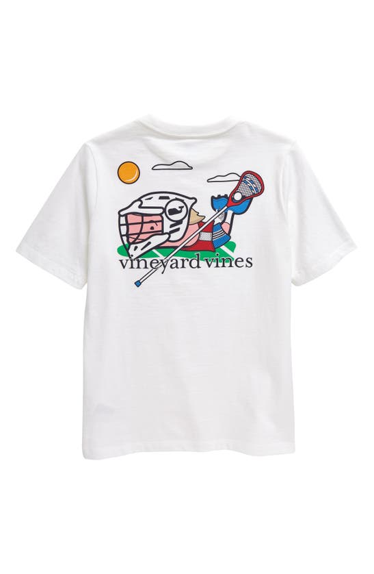 Shop Vineyard Vines Kids' Lax Player Whale Graphic T-shirt In White Cap