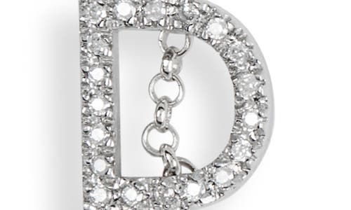 Meshmerise Bezel Diamond Initial Chain Necklace In White-d