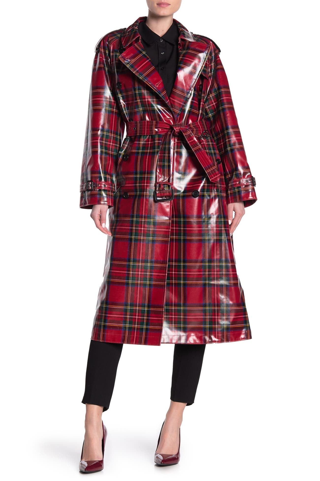 Burberry Eastheath Plaid Patent Trench Coat Nordstrom Rack