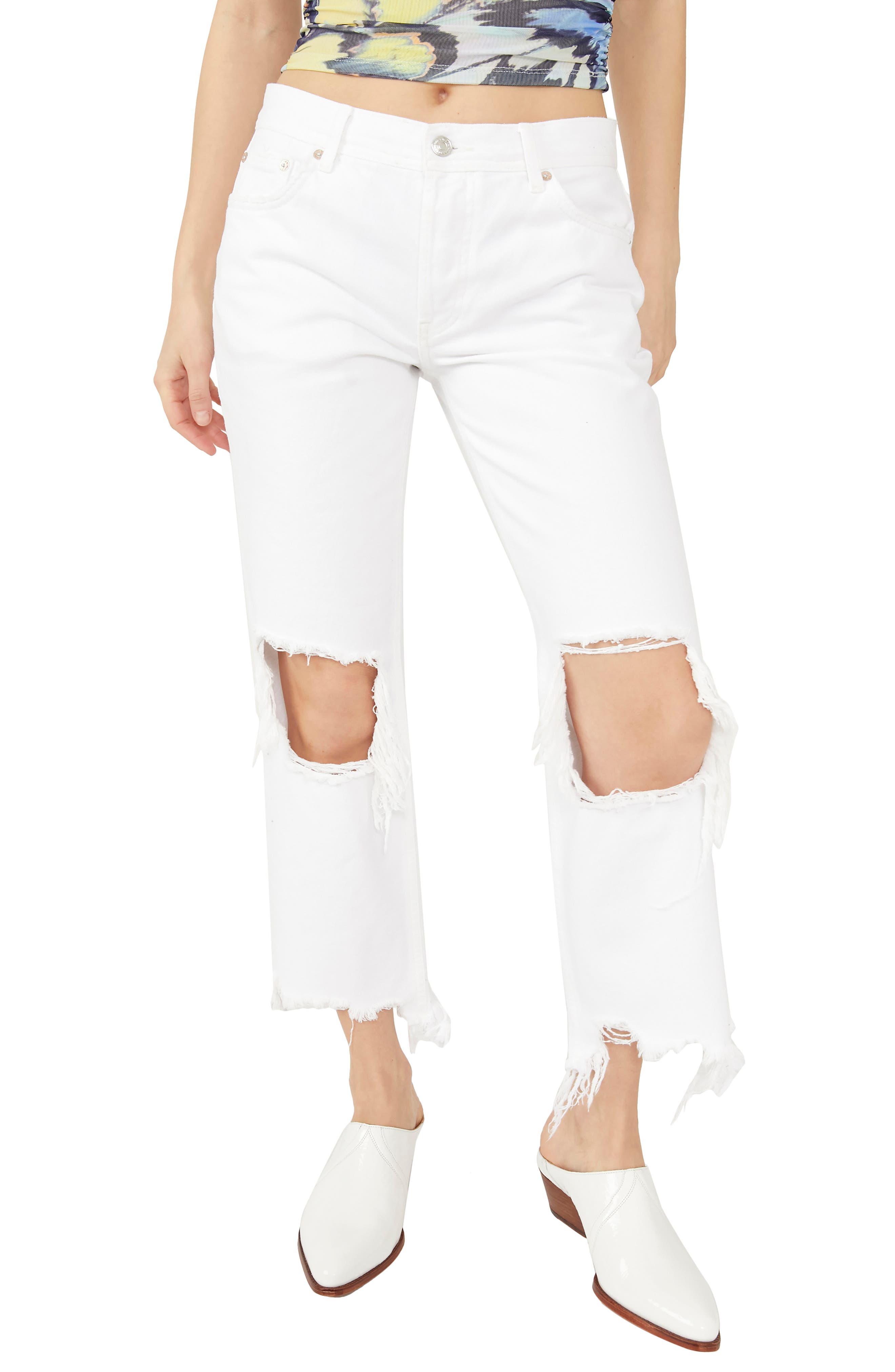 Free People Maggie Mid Rise Destroyed 