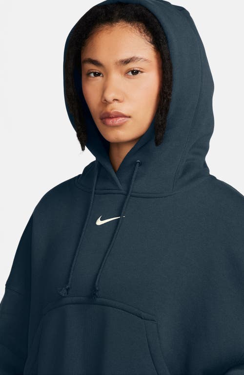 Shop Nike Sportswear Phoenix Fleece Pullover Hoodie In Navy/sail