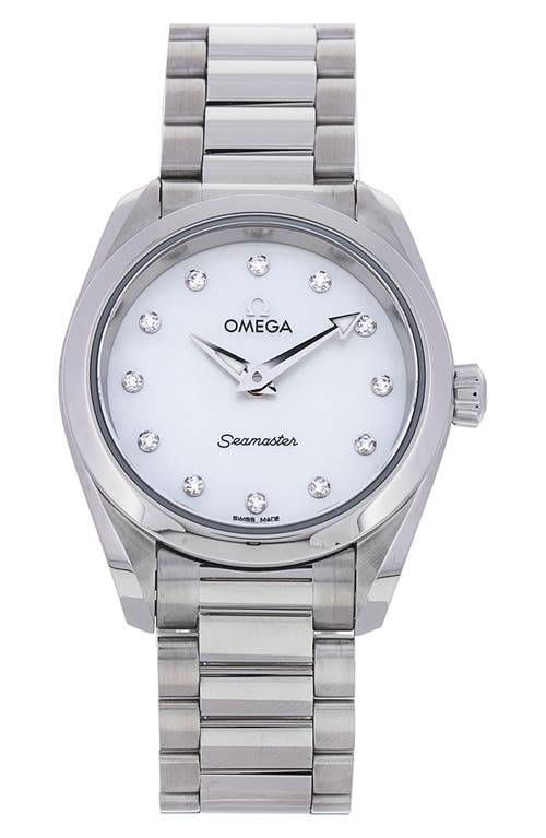 Watchfinder & Co. Omega Preowned Seamaster Aqua Terra 150M Bracelet Watch, 28mm in Silver/White at Nordstrom