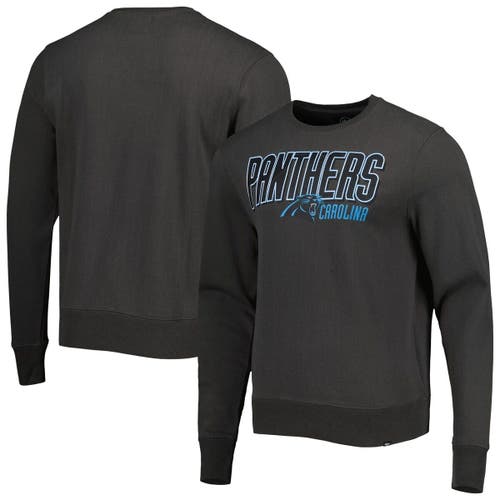 Men's '47 Charcoal Carolina Panthers Locked In Headline Pullover Sweatshirt