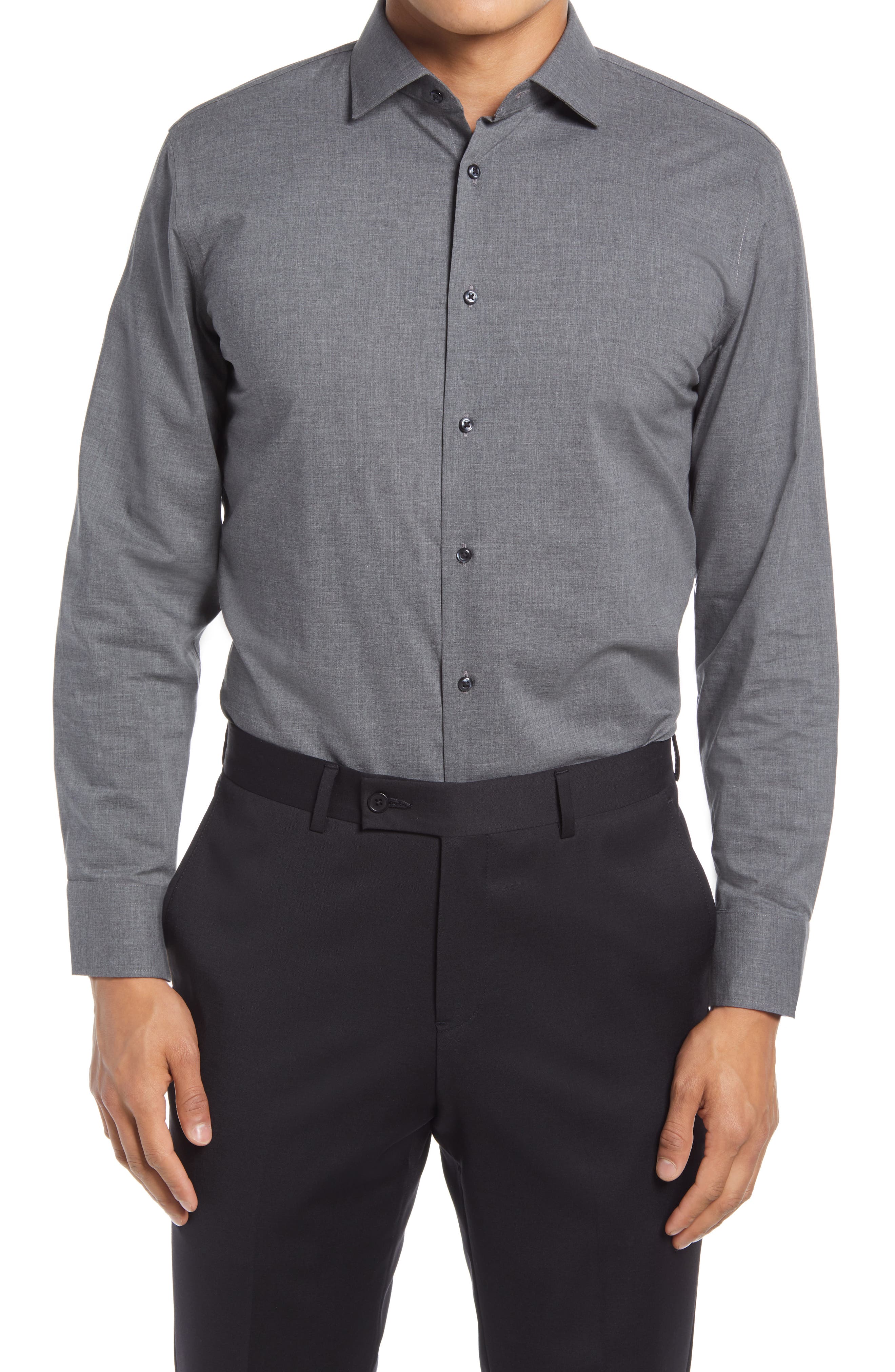 Mens gray dress shirt Clearance